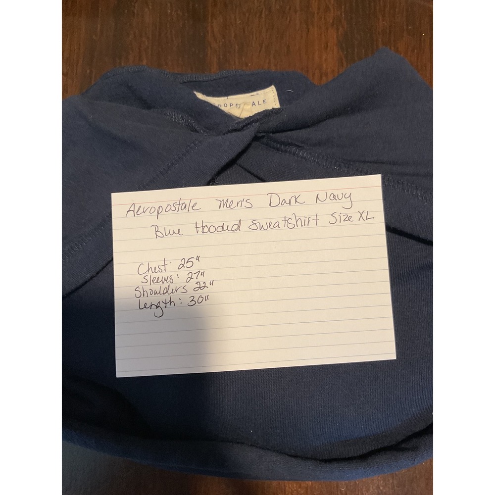 Aeropostale Mens Dark Navy Blue Hooded Sweatshirt Pullover Hoodie Size‎ XL - Picture 8 of 8